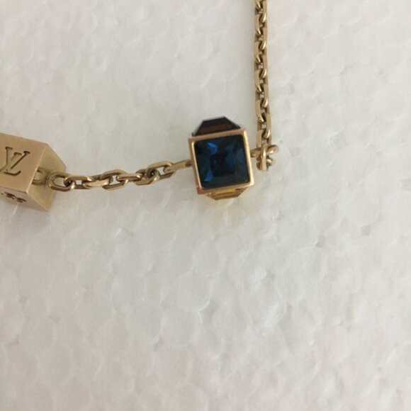 Louis Vuitton Crystal Gamble Station Bracelet 8" 100% Authentic Gold Plated - Picture 5 of 9
